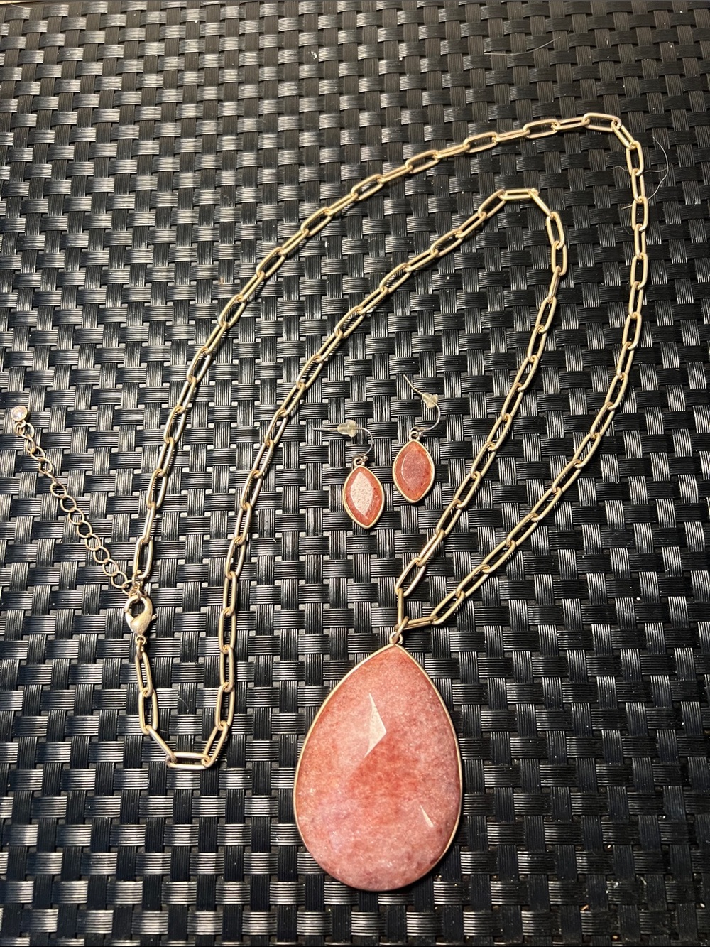 Southern Living Rhodonite pendant Necklace & earrings